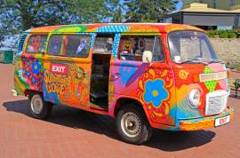 Novi Sad: hippie van is symbol of music festival Exit held in Novi Sad, Serbia